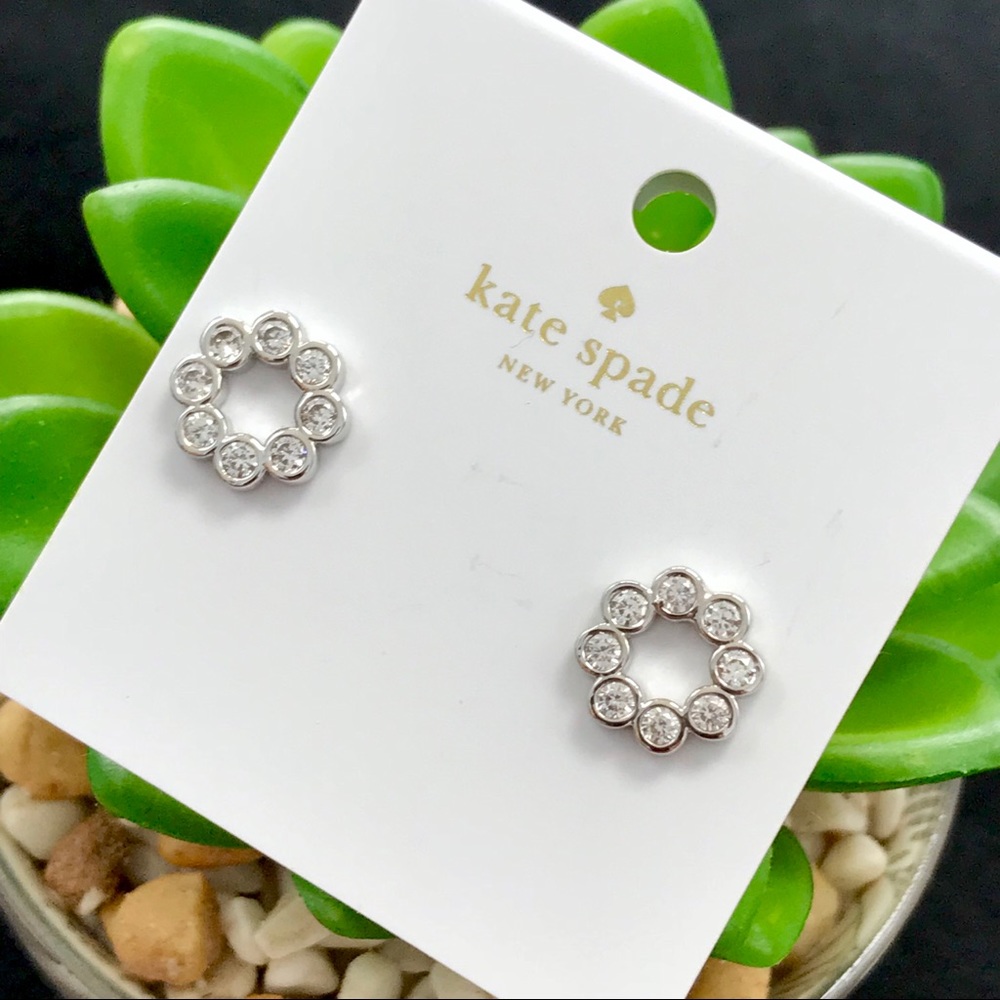 Kate Spade Full Circle Clear/Silver Stud Earrings - Picture 4 of 5